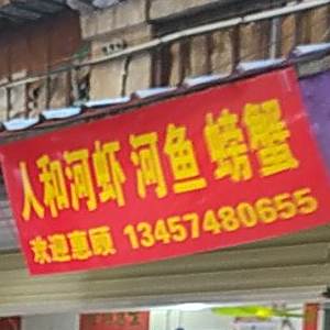 人和河虾河鲤鱼螃蟹